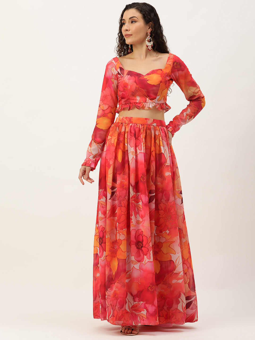Multicolor-Georgette-Digital-Printed-Co-Ords-Set