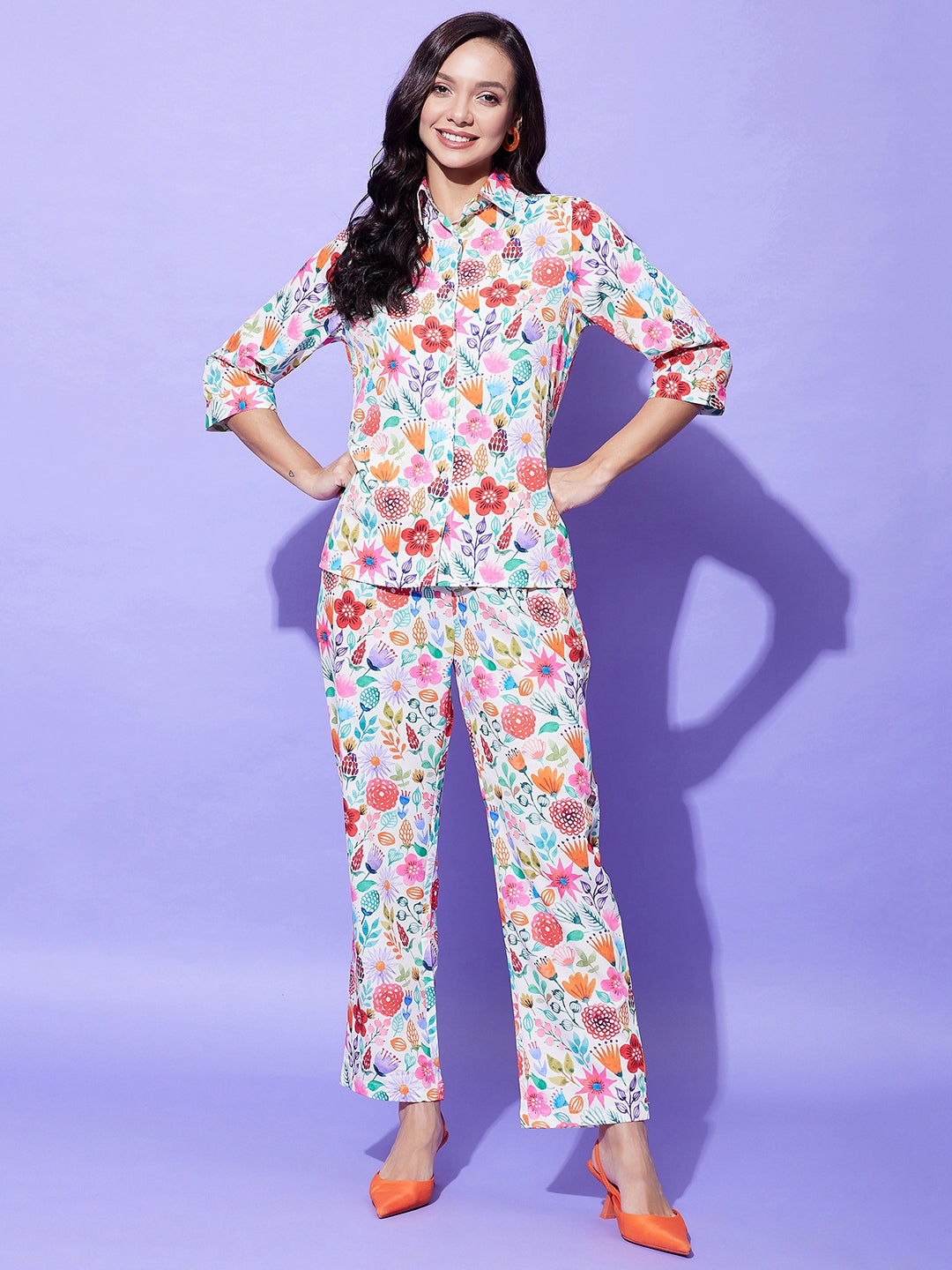 Multicolor-Polyester-Floral-Printed-Co-Ord-Set