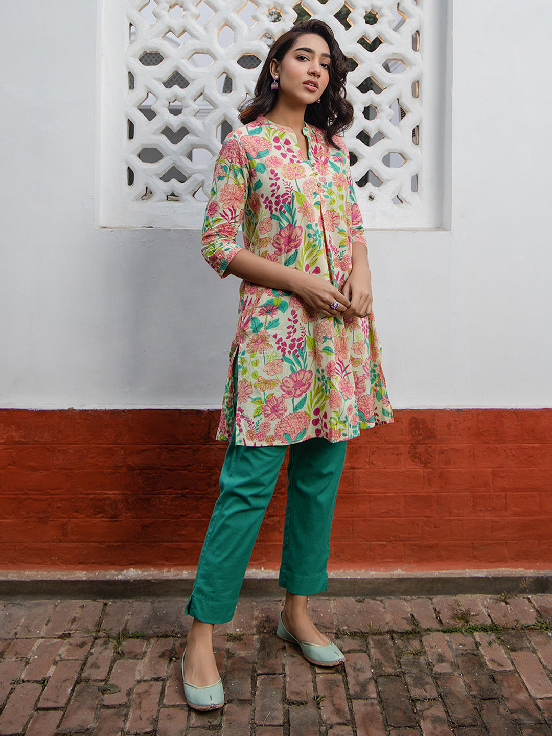 ZERESOUQ-Multicolour-Cotton-Floral-Printed-Tunic