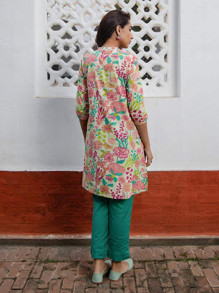 Multicolour Cotton Floral Printed Tunic