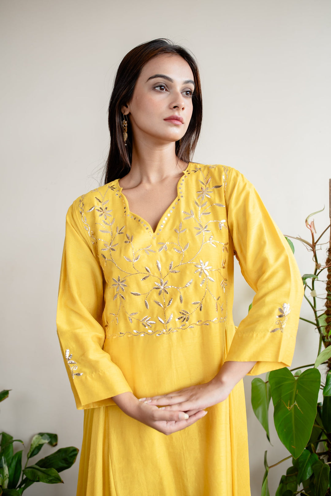 Mustard--Silk-Indo-Western-Mukaish-Co-Ord-Set