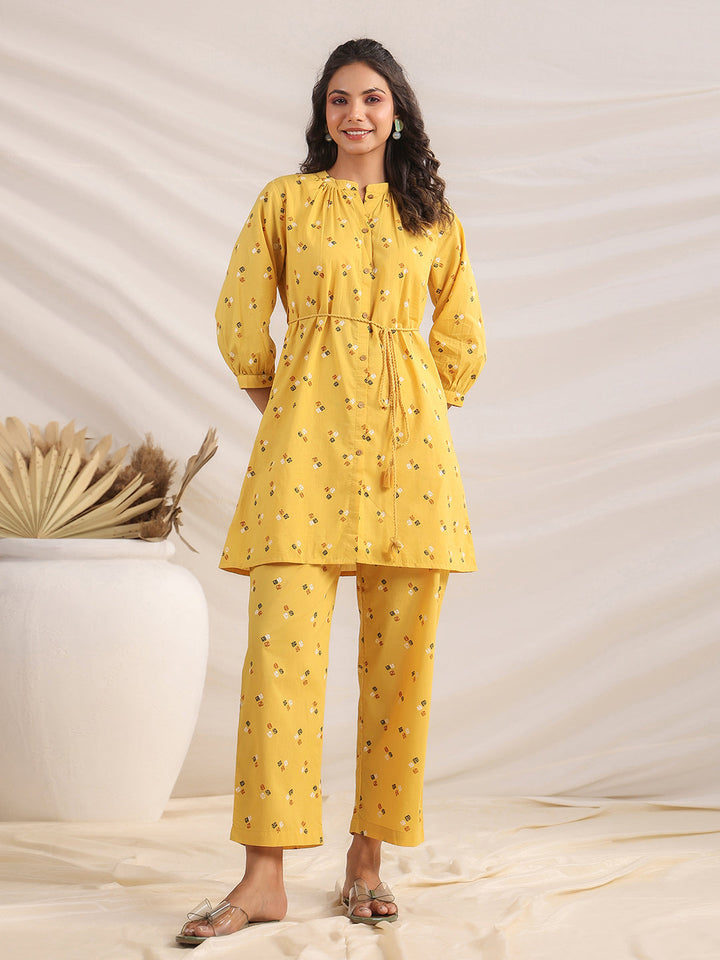 Mustard-Cambric-Gathering-Co-Ord-set