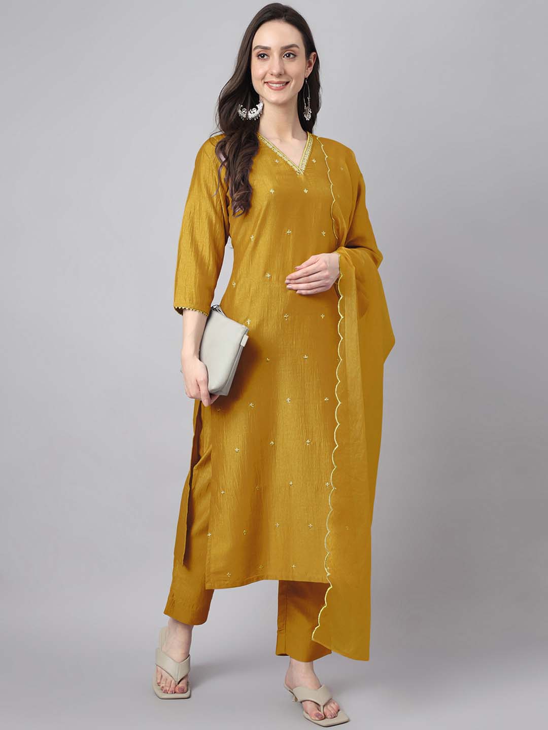 Mustard-Chinnon-Regular-3-Piece-Kurta-Set