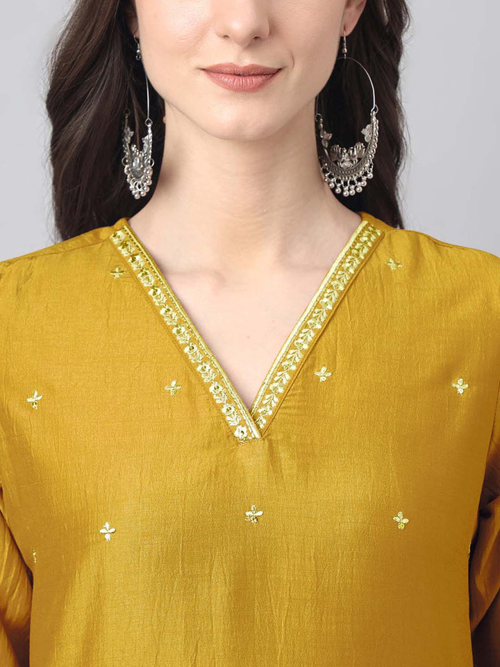 Mustard-Chinnon-Regular-3-Piece-Kurta-Set