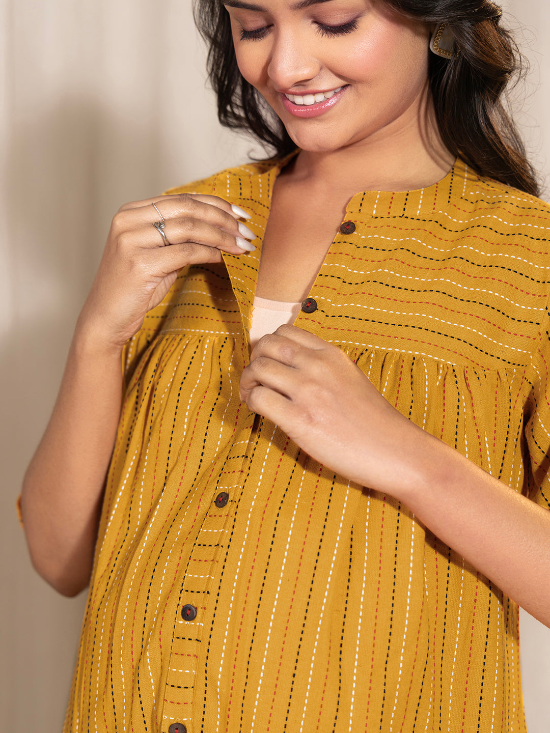 Mustard-Cotton-Mustard-Cotton-A-Line-Maternity-Top