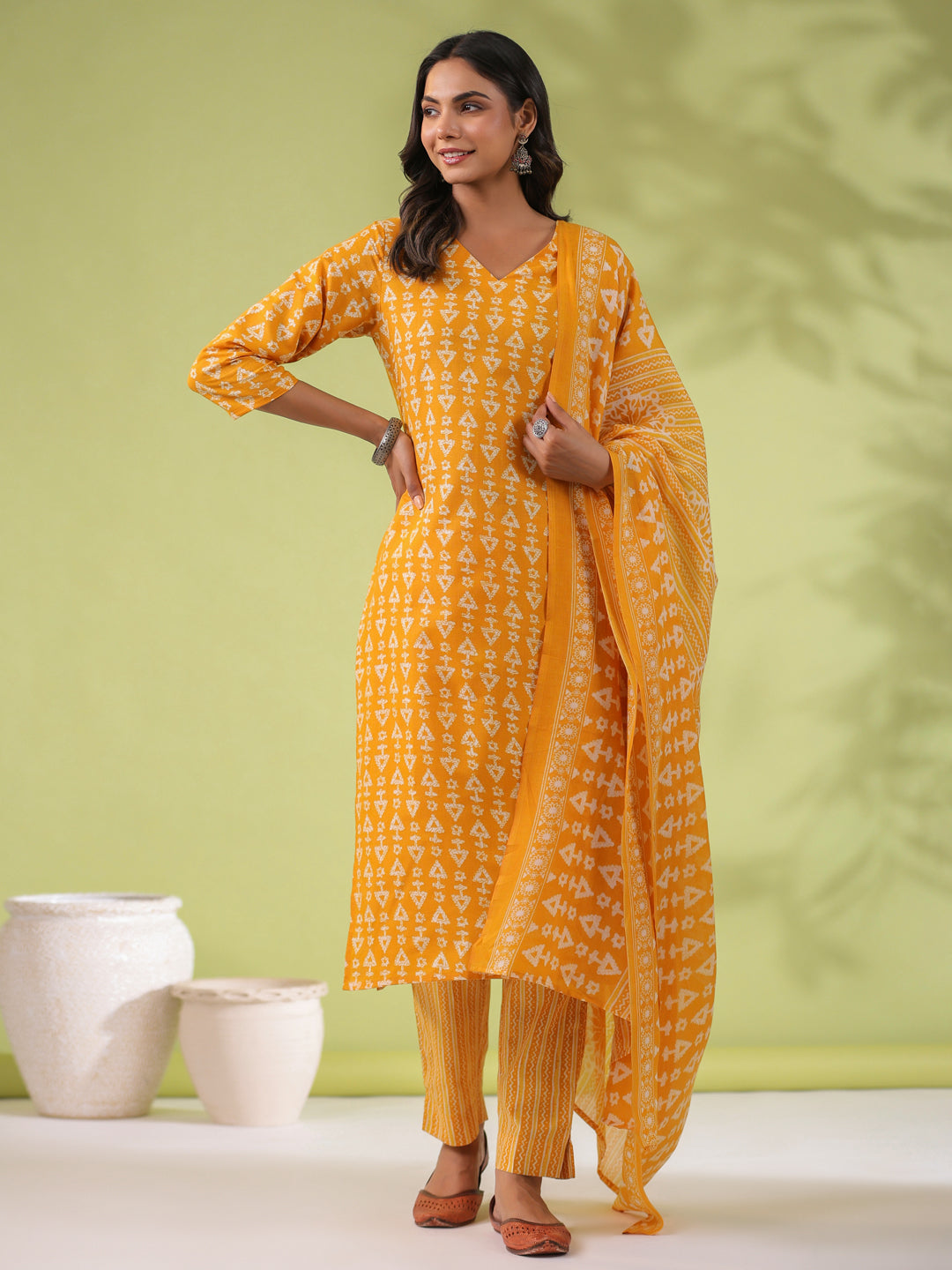 Mustard-Poly-Cotton-Regular-2-Piece-Kurta-Set