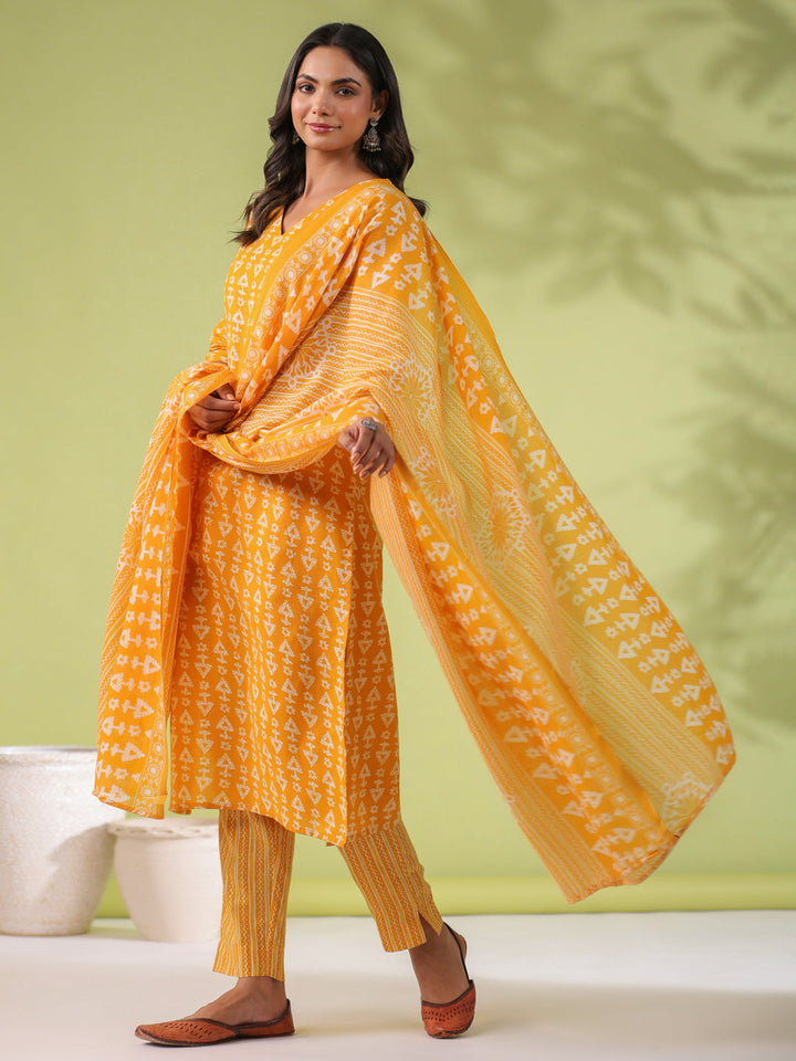 Mustard-Poly-Cotton-Regular-2-Piece-Kurta-Set