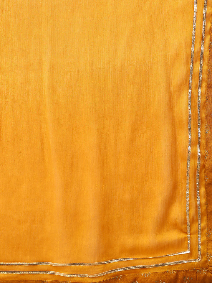 ZERESOUQ-Mustard-Silk-Blend-Solid-Embroidered-Anarkali-Kurta-Palazzo-With-Dupatta
