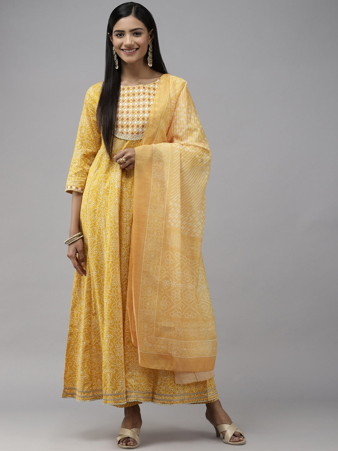 Mustard-Yellow-Cotton-Printed-3-Piece-Kurta-Set