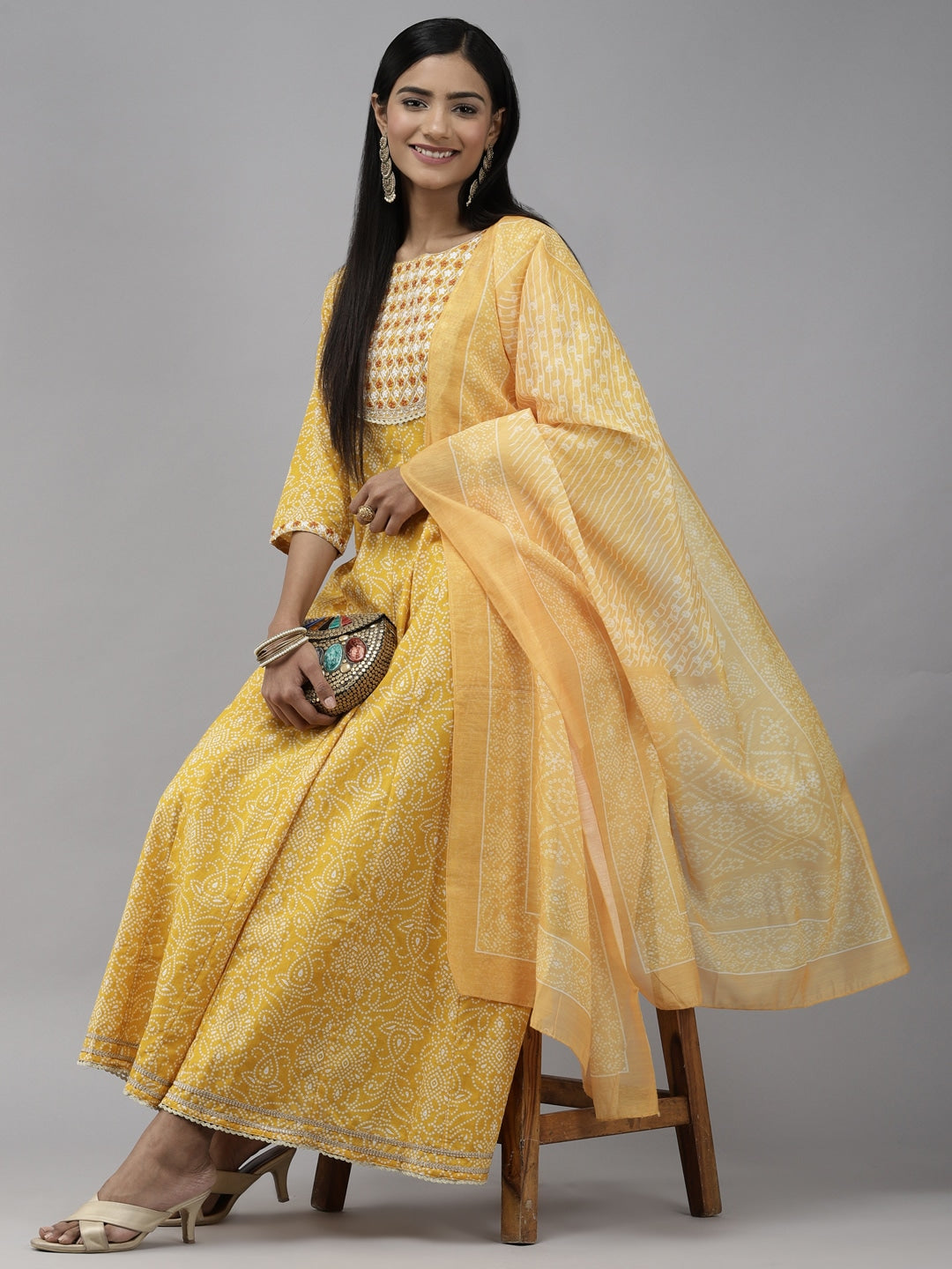 Mustard-Yellow-Cotton-Printed-3-Piece-Kurta-Set