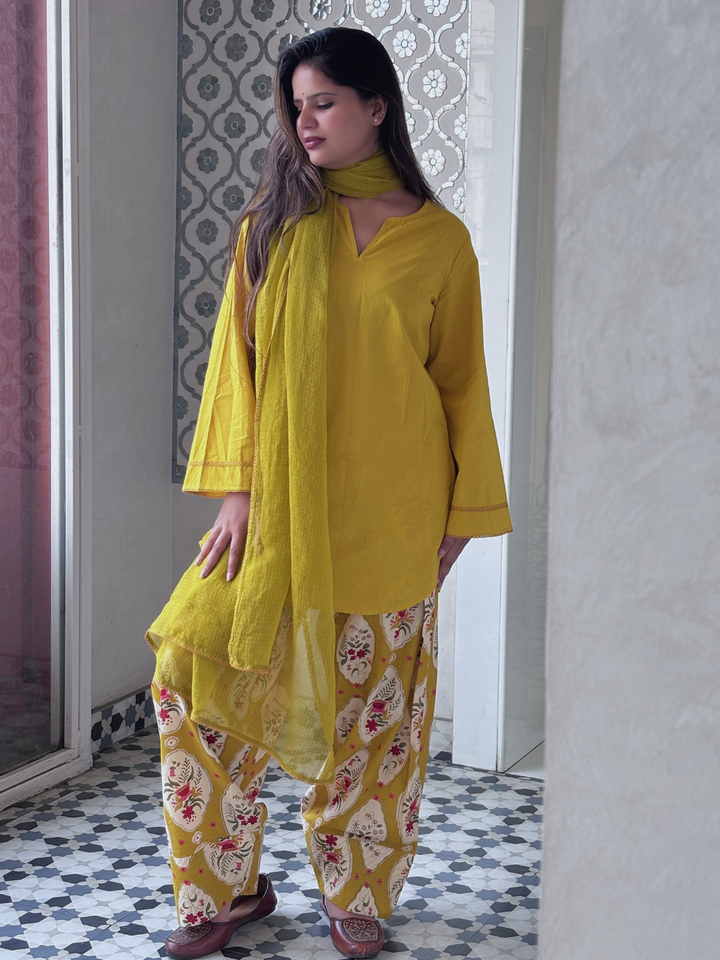 Sunheri Sleeved Farshi Set
