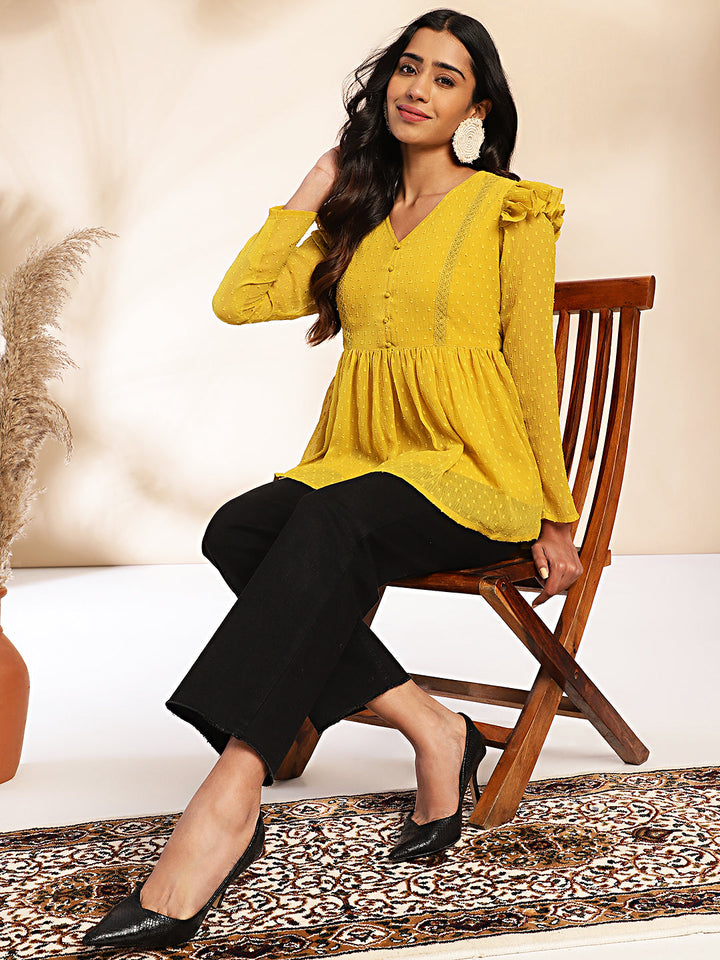 Mustard-Chiffon-V-Neck-Tunic-Only