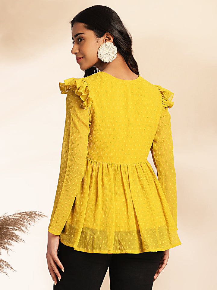 Mustard-Chiffon-V-Neck-Tunic-Only