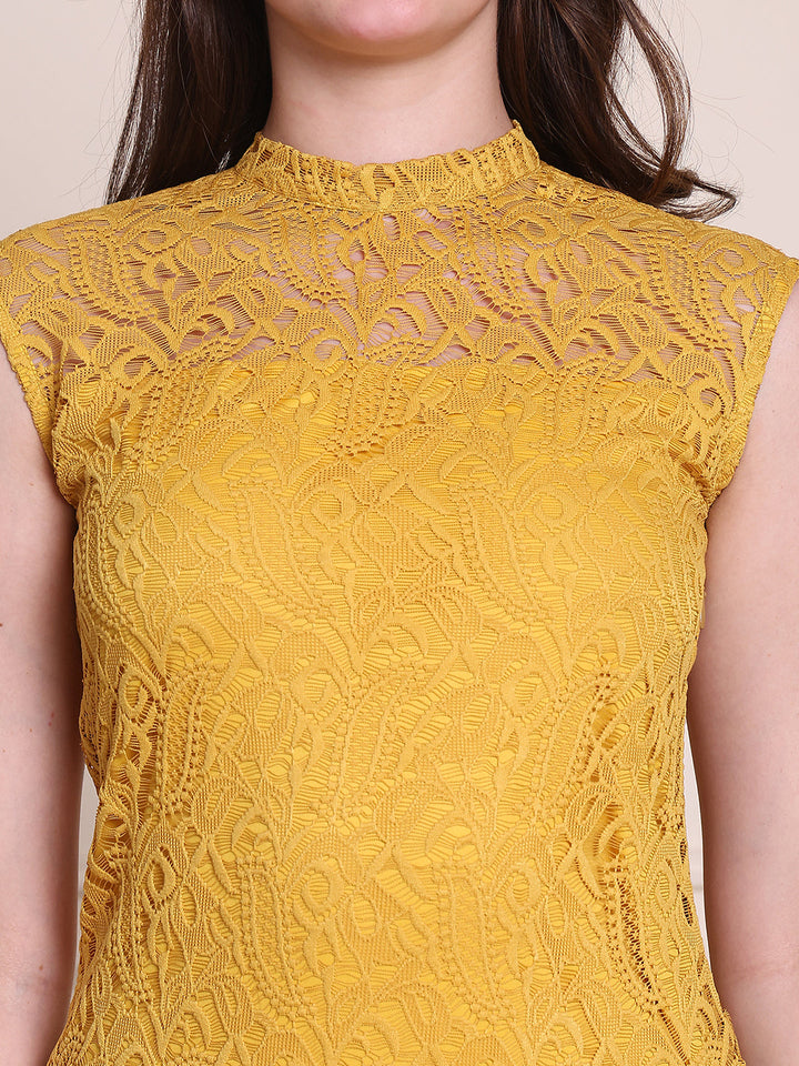 Mustard-Lace-Nights-With-High-Neck-Line-Sheath-Dress