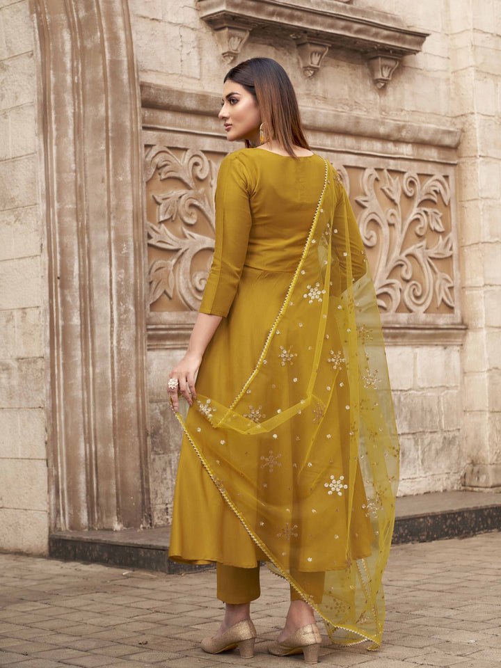 Mustard-Poly-Crepe-Solid-Anarkali-3-Piece-Kurta-Set