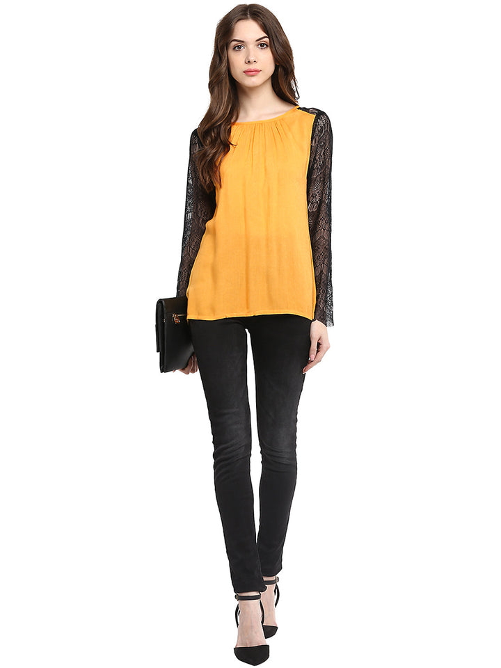 Mustard-Yellow-Rayon-Top