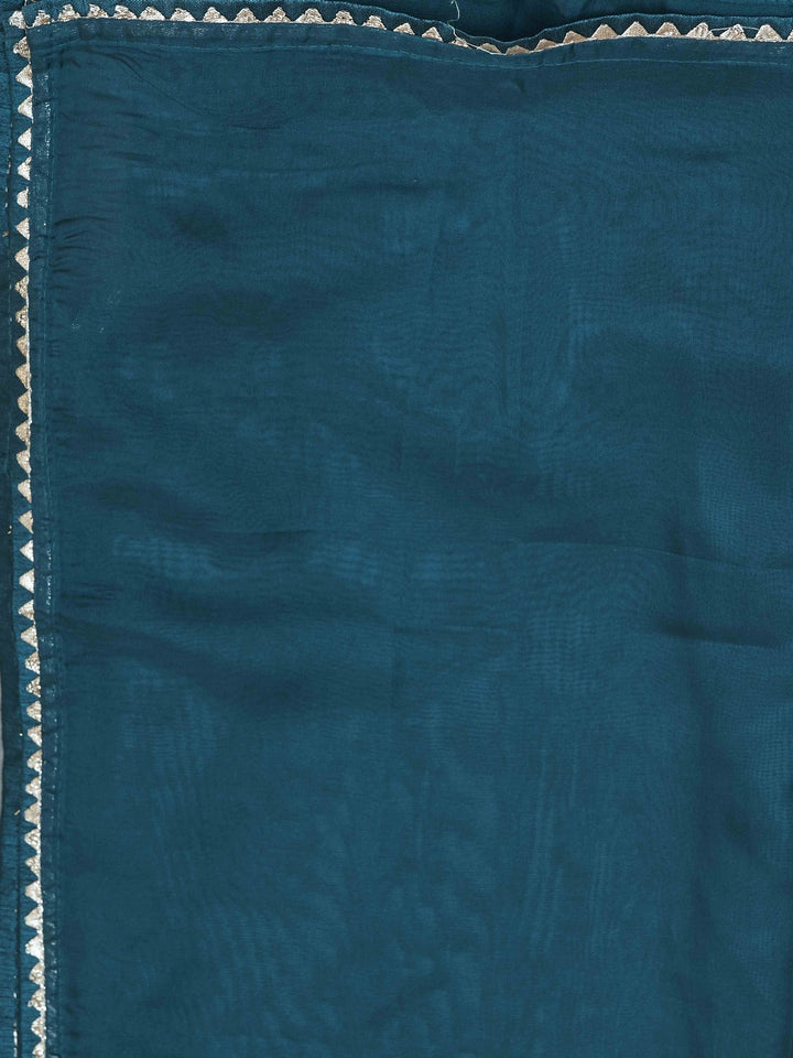 Musturd-&-Blue-Silk-Blend-Flared-3-Piece-Kurta-Set