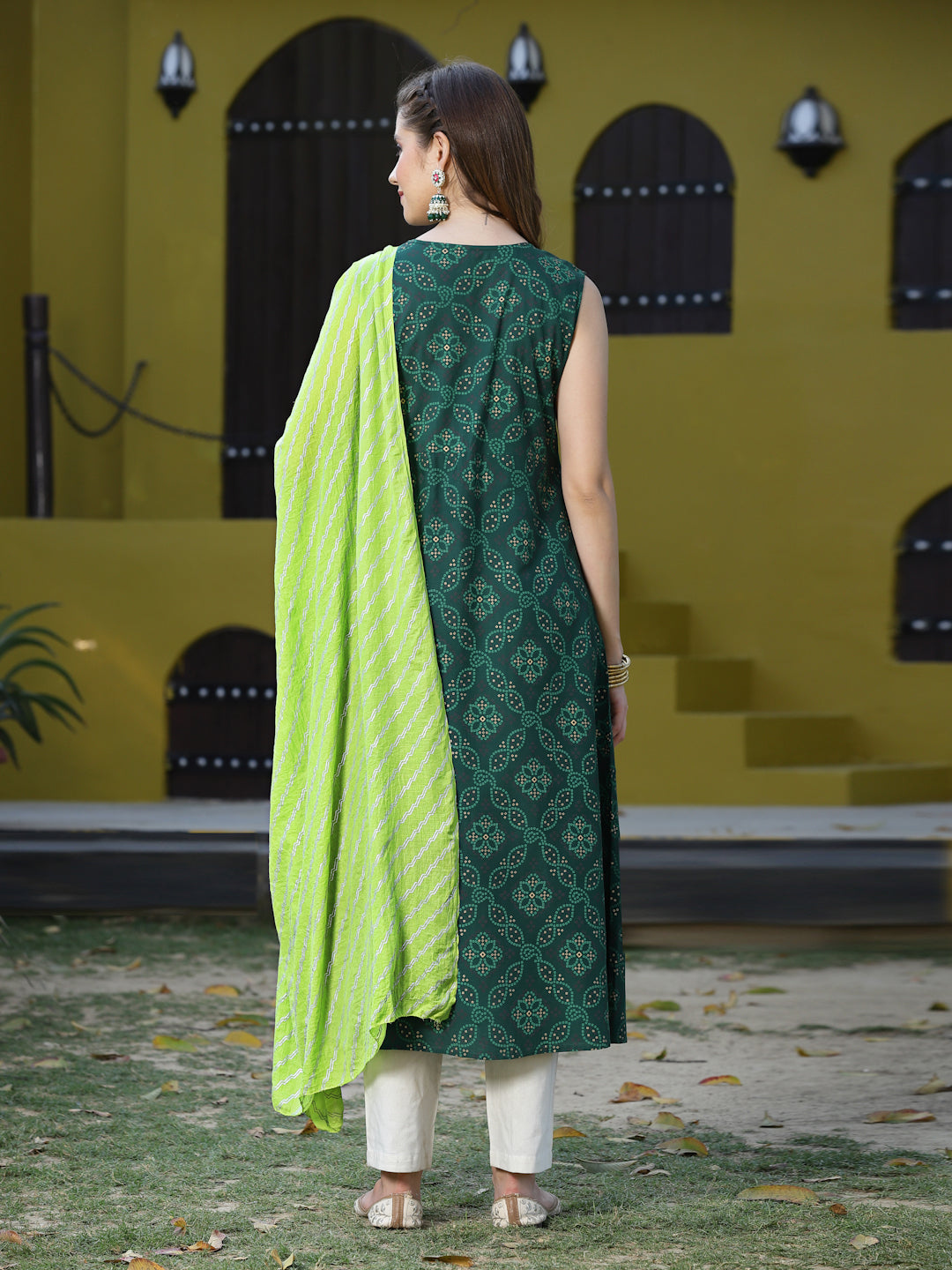 Purple-Rayon-Bandhej-Printed-3-Piece-Kurta-Set