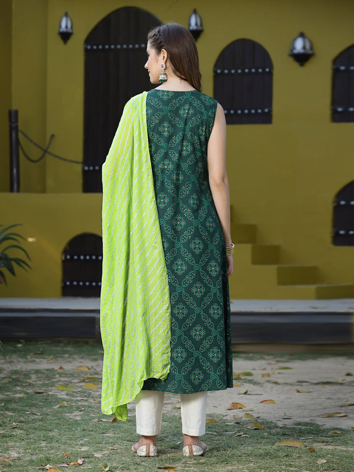 Purple-Rayon-Bandhej-Printed-3-Piece-Kurta-Set