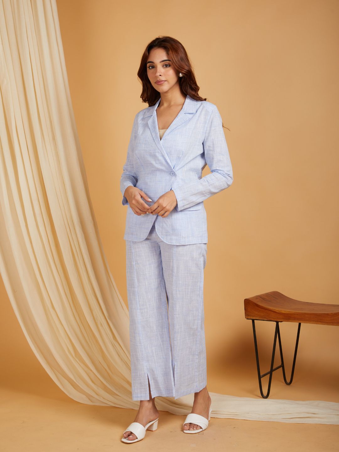 Natural-Blue-Cotton-Flared-Co-Ord-Set