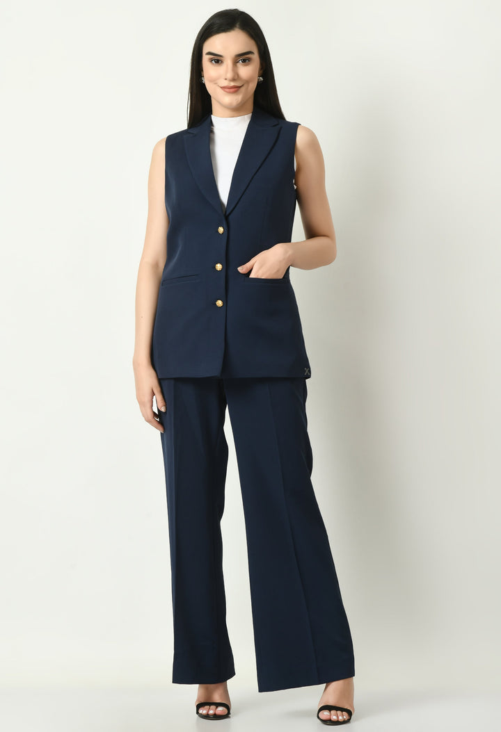 Navy-Blue-Aspiration-Sleeveless-Blazer-With-Bootcut-Trouser