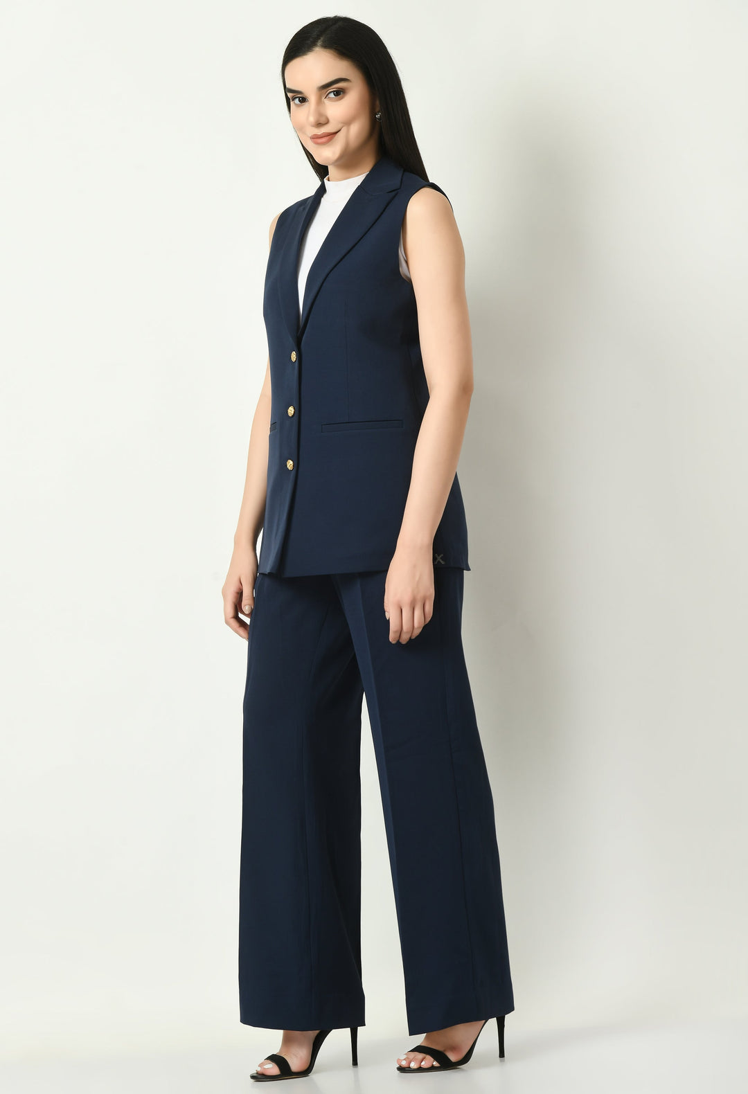 Navy-Blue-Aspiration-Sleeveless-Blazer-With-Bootcut-Trouser