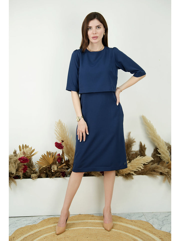 Navy-Blue-Blended-Fabric-Ethereal-Oversize-Top-Dress