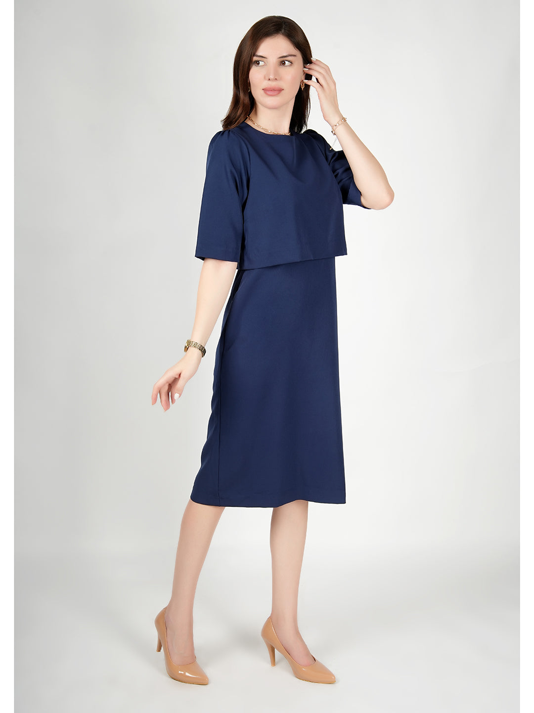 Navy-Blue-Blended-Fabric-Ethereal-Oversize-Top-Dress