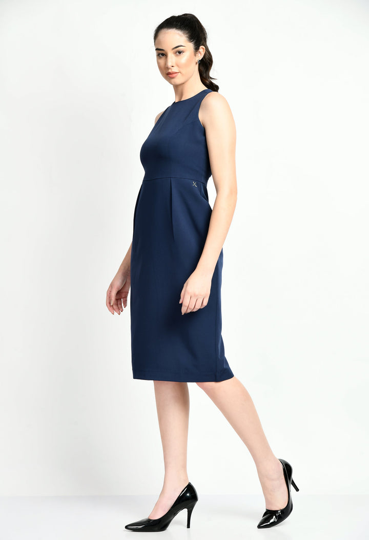 Navy-Blue-Cotton-Blend-Courage-Sleeveless-Sheath-Dress