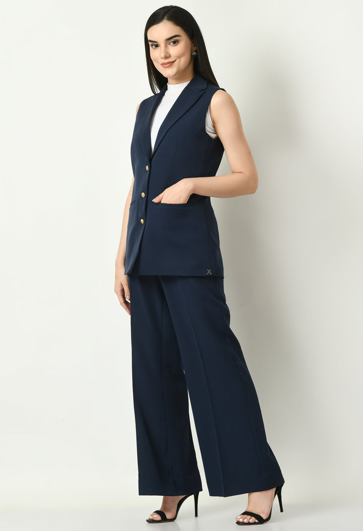 Navy-Blue-Cotton-Blend-Meridian-Sleeveless-Long-Blazer