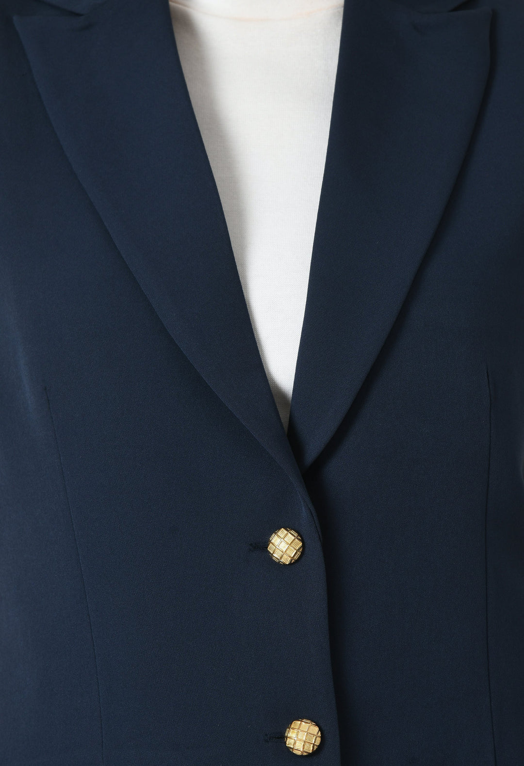 Navy-Blue-Cotton-Blend-Meridian-Sleeveless-Long-Blazer