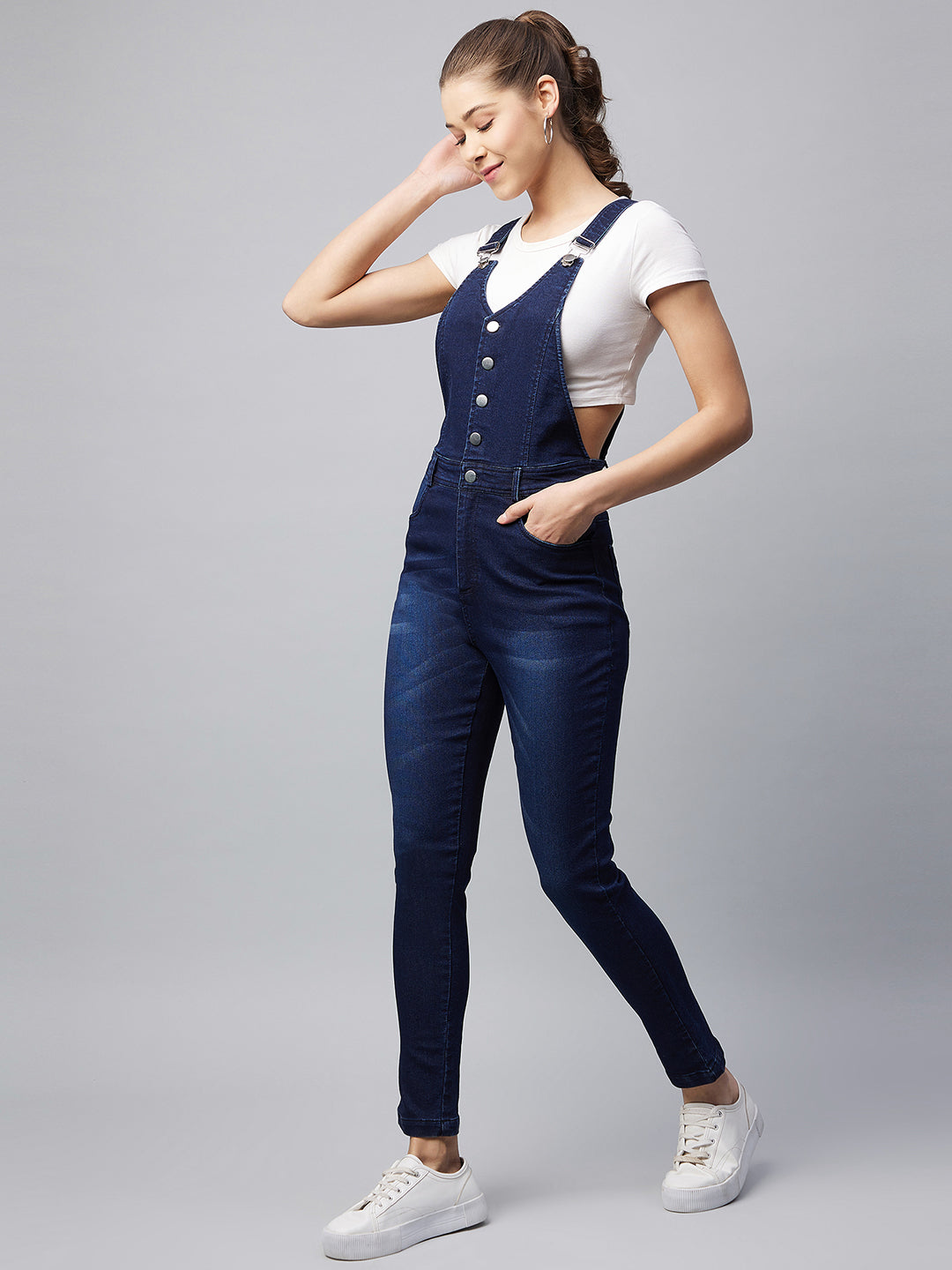 Navy-Blue-Denim-Lycra-Dungaree-(T-Shirt-Not-Included)