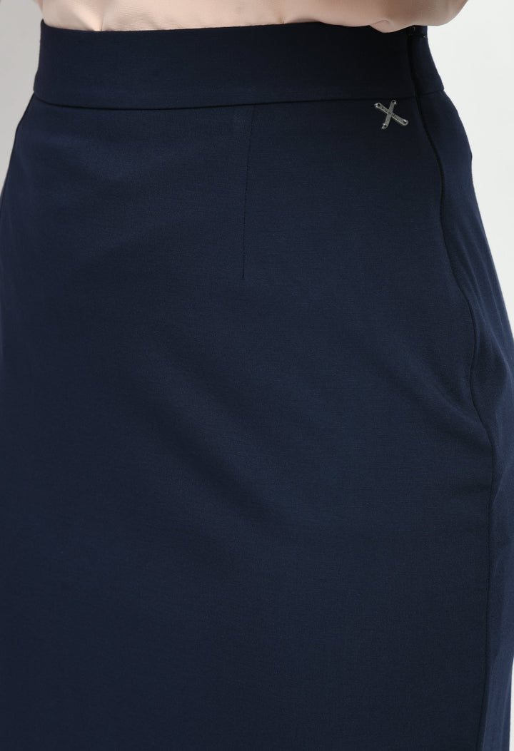 Navy-Blue-Leadership-Solid-Stretch-Pencil-Skirt