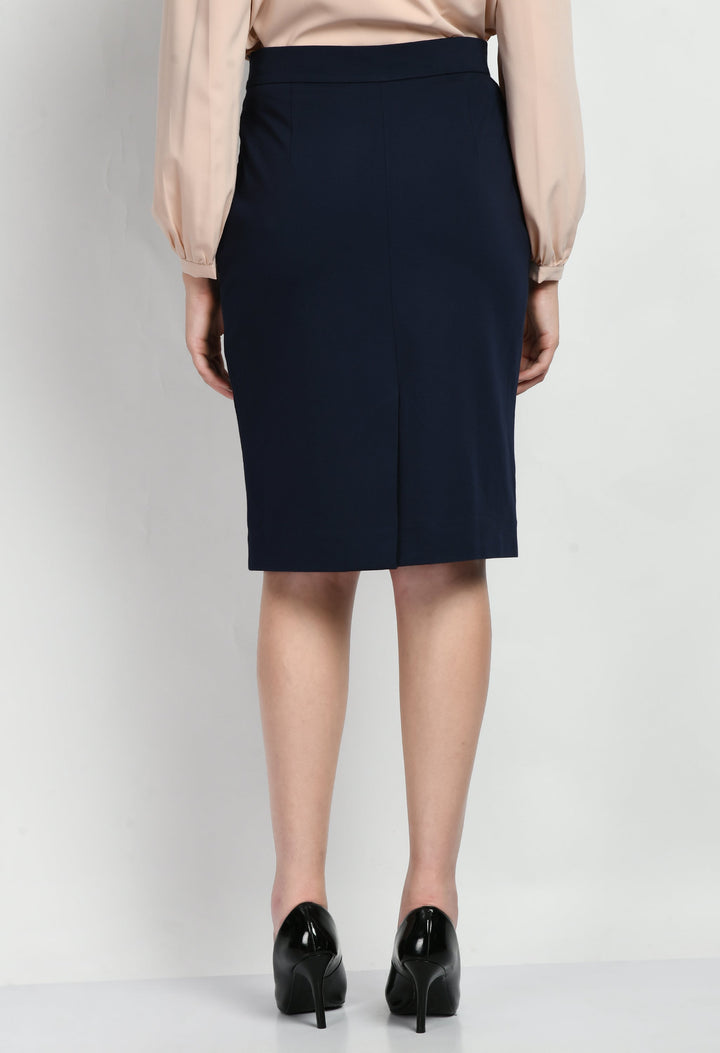 Navy-Blue-Leadership-Solid-Stretch-Pencil-Skirt