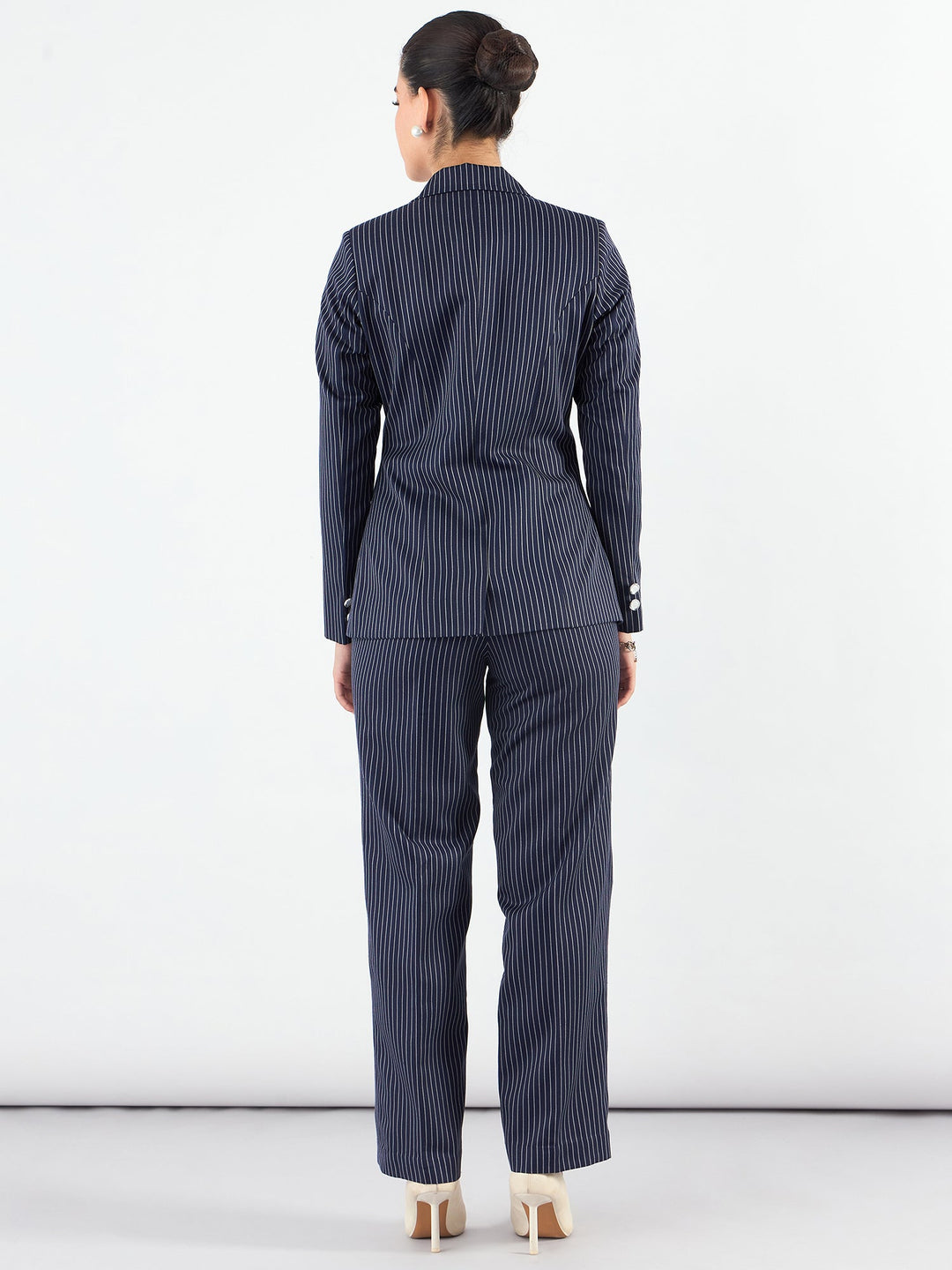 Navy-Blue-Polyester-Asymmetric-Blazer-&-Elasticated-Fit-Trouser