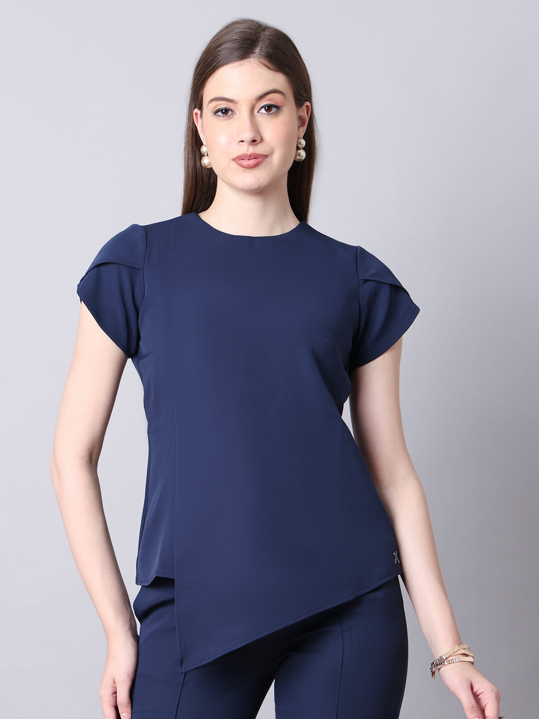 Navy-Blue-Spandex-Elysian-Essence-Asymmetrical-Top