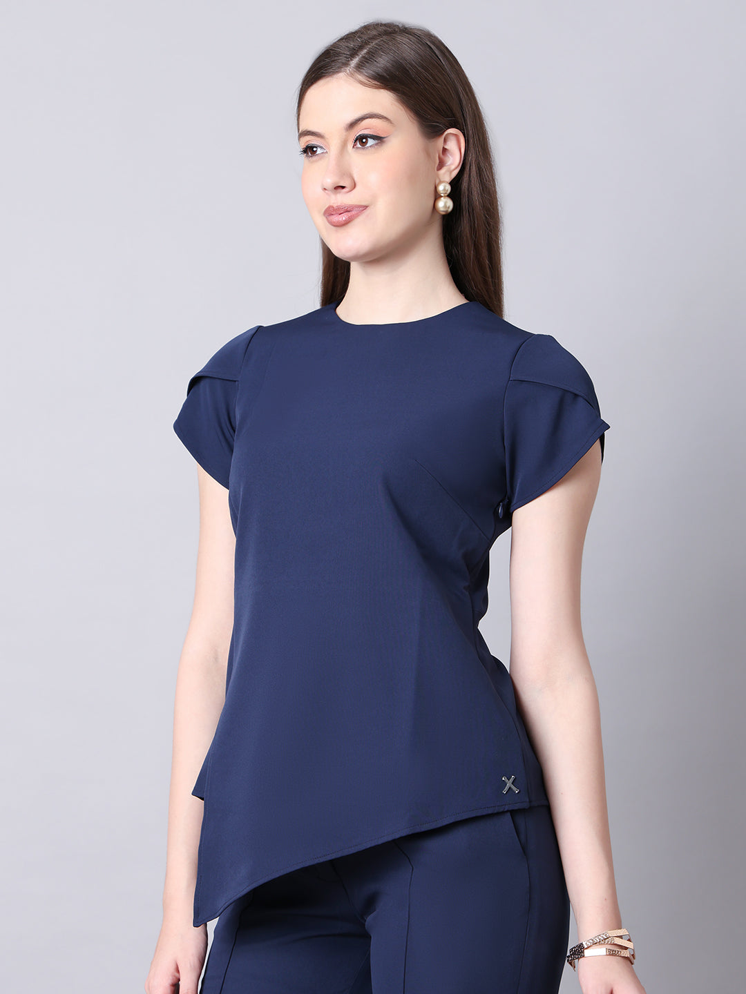 Navy-Blue-Spandex-Elysian-Essence-Asymmetrical-Top