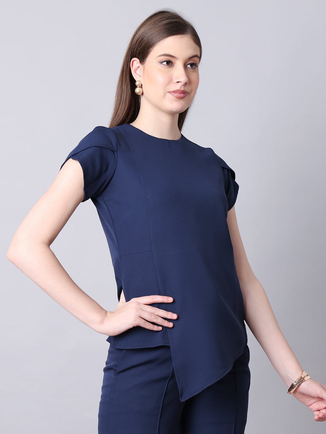 Navy-Blue-Spandex-Elysian-Essence-Asymmetrical-Top