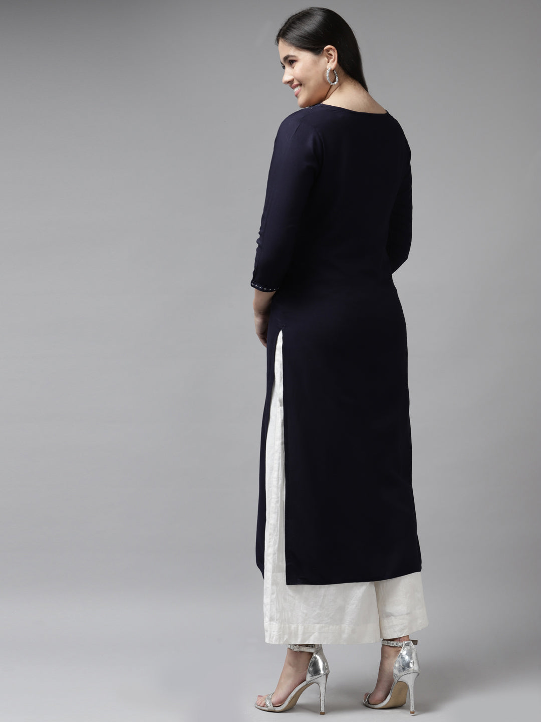 Navy-Blue-Viscose-Rayon-Embroidered-Kurta