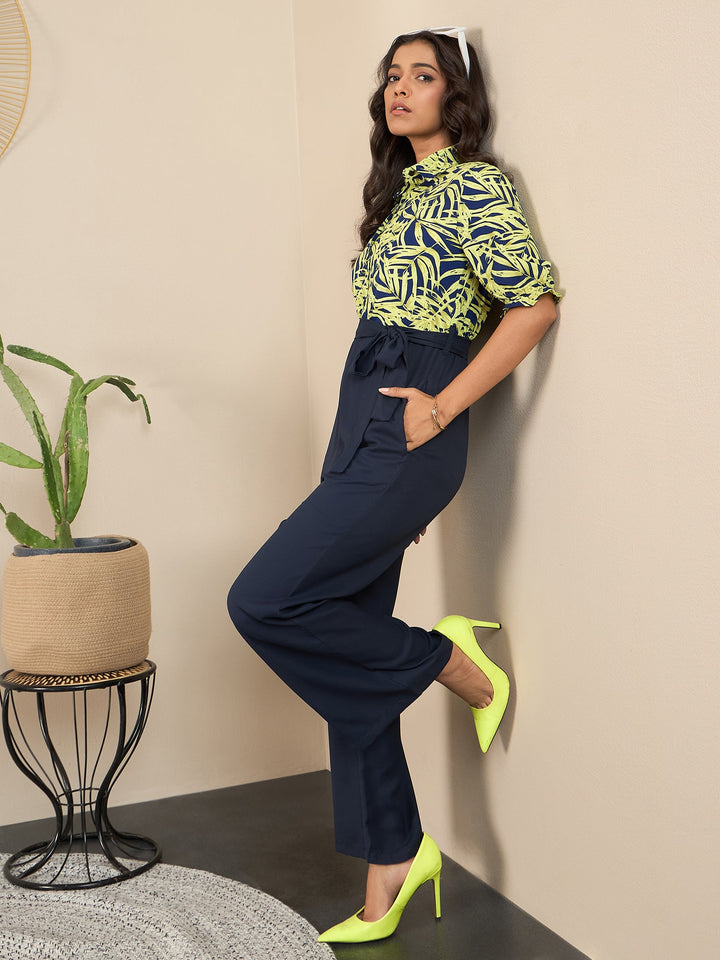 Navy-Blue-&-Yellow-Satin-&-Polyester-Printed-Jumpsuit