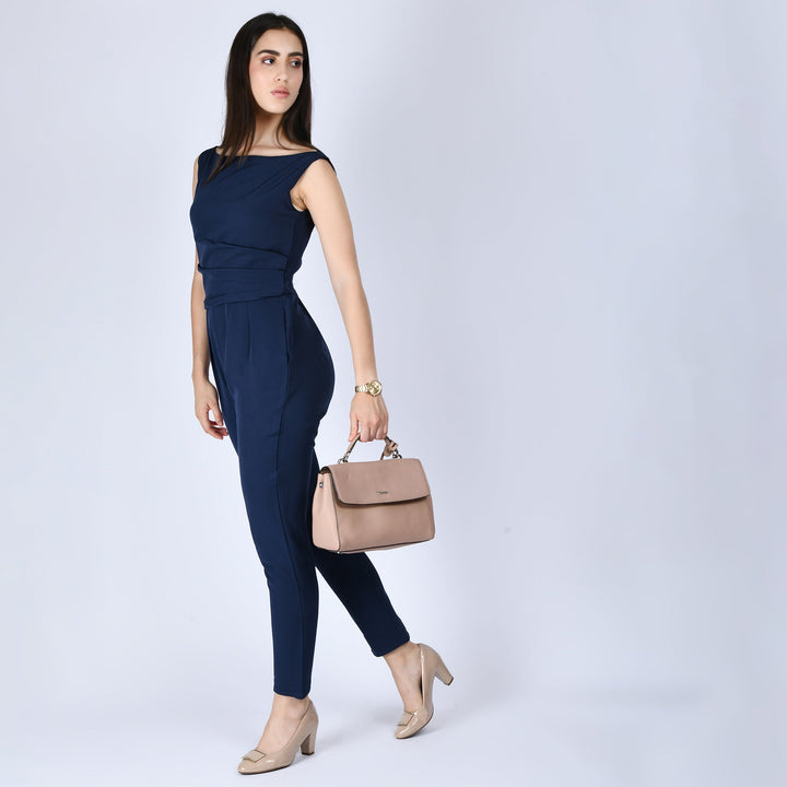 Navy-Cotton-Blend-Blue-Divinity-Straight-Fit-Jumpsuit