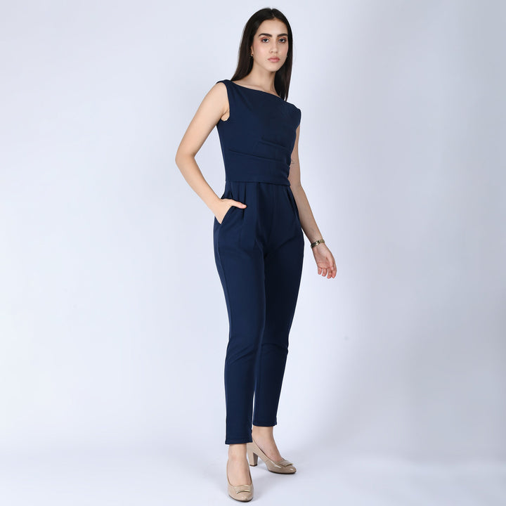 Navy-Cotton-Blend-Blue-Divinity-Straight-Fit-Jumpsuit