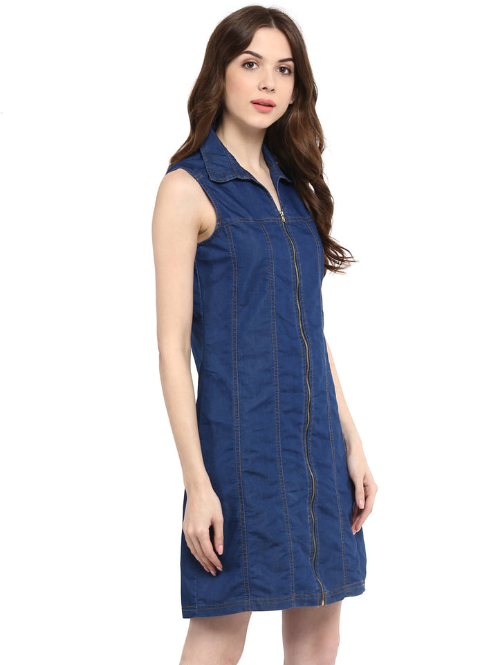 Navy-Blue-Denim-Seam-Detail-Zip-Mini-Dress