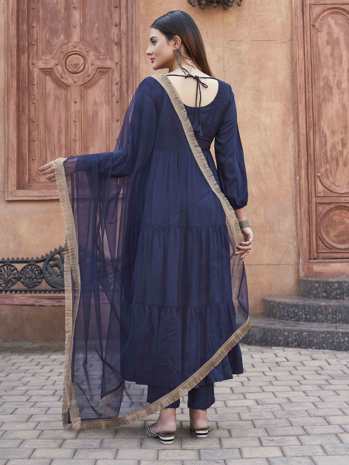 Navy-Blue-Silk-Blend-Mirror-Work-Embroidered-3-Piece-Kurta-Set