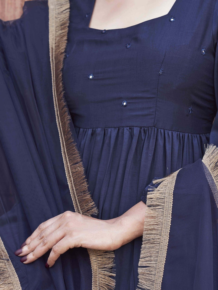 Navy-Blue-Silk-Blend-Mirror-Work-Embroidered-3-Piece-Kurta-Set