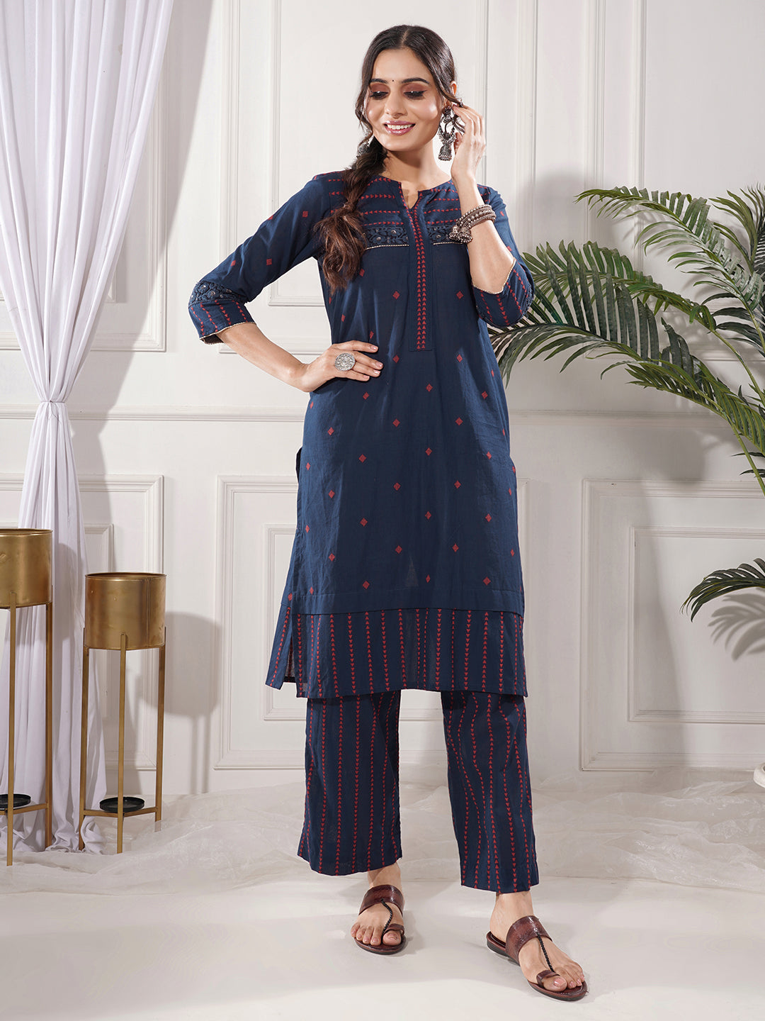 Nitya Blue Cotton Kurta Only