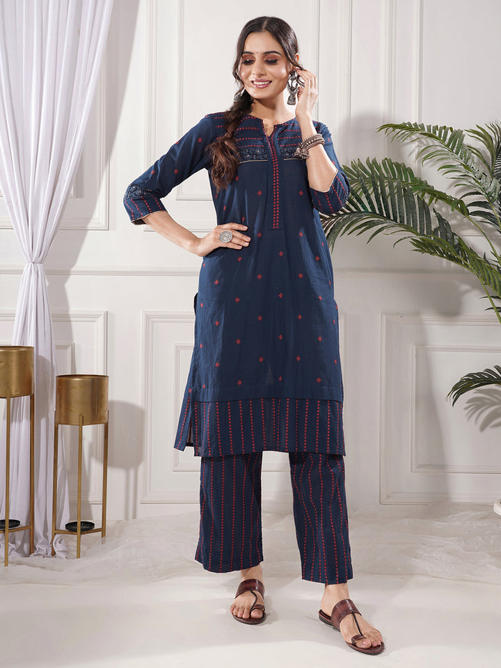 Nitya Blue Cotton Kurta Only