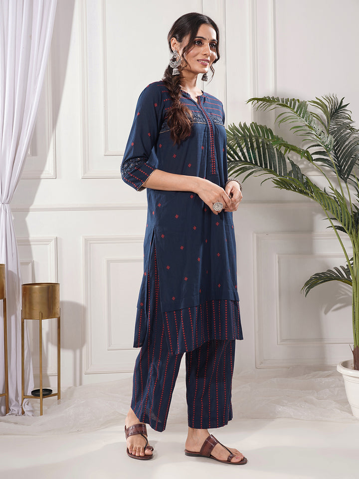 Nitya Blue Cotton Kurta Only