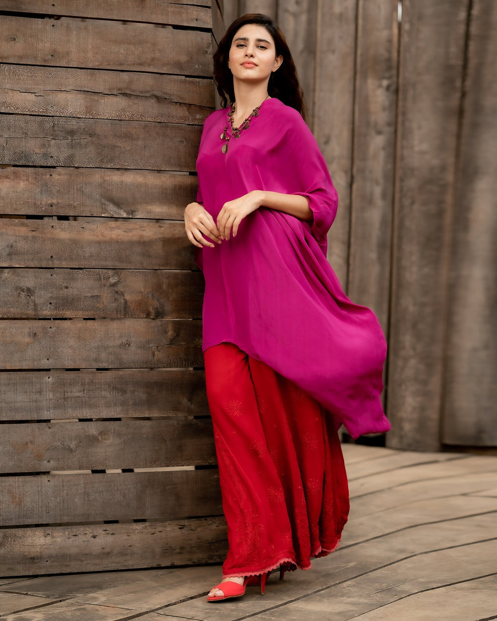 Magenta-Silk-Katie-Kaftan-Kurta-Only