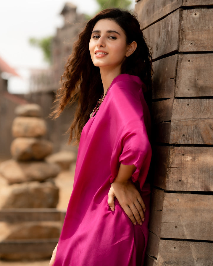 Magenta-Silk-Katie-Kaftan-Kurta-Only